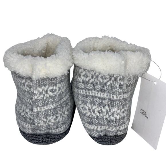 NEW H&M Toddler Girls Slippers Booties Size 7.5-8 Sweater Material & Fleece NWT - Picture 4 of 9